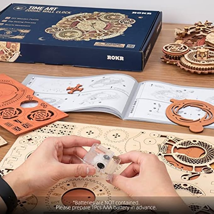 3D WOODEN PUZZLE FOR ADULT,DIY WALL QUARTZ CLOCK KITS,MECHANICAL MODEL KITS AND GIFT FOR KIDS,BEAUTIFUL ROOM DECORATION(ZODIAC WALL CLOCK) - Image 4